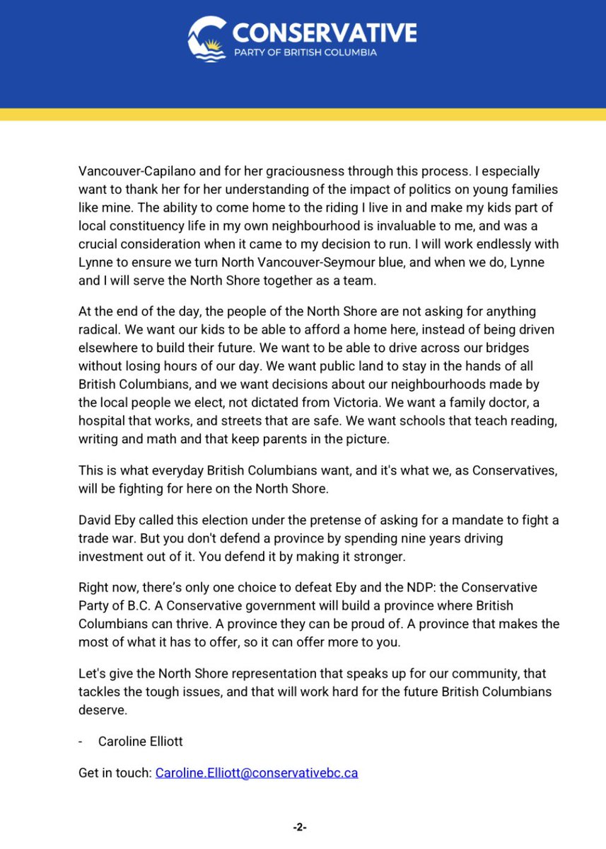 NVanCaroline's tweet photo. I’m running to help defeat David Eby’s disastrous NDP government, and to bring the change the North Shore and BC so desperately need. 
https://t.co/eW6A0KRivc https://t.co/YdlygB50xB