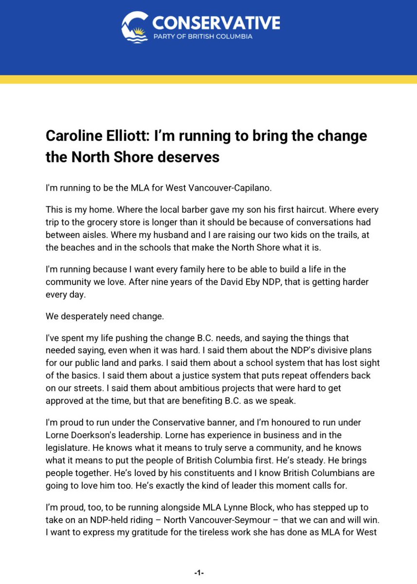 NVanCaroline's tweet photo. I’m running to help defeat David Eby’s disastrous NDP government, and to bring the change the North Shore and BC so desperately need. 
https://t.co/eW6A0KRivc https://t.co/YdlygB50xB