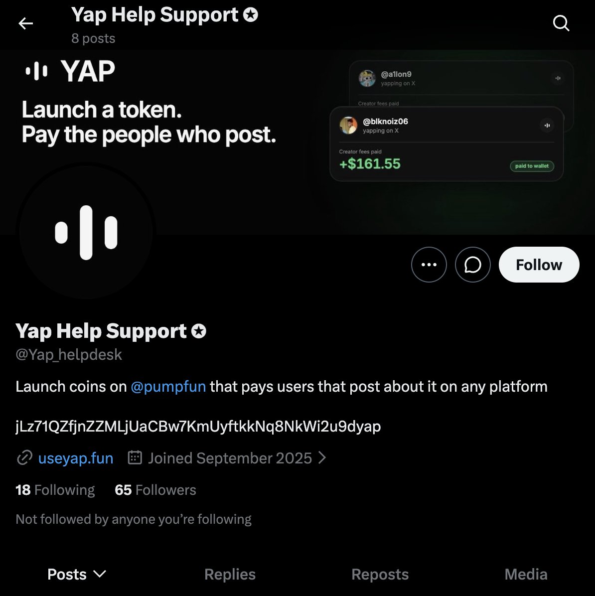 useyapdotfun's tweet photo. This account is fake @Yap_helpdesk 

Nothing to do with solana:jLz71QZfjnZZMLjUaCBw7KmUyftkkNq8NkWi2u9dyap so don't fall for anything i imagine it will start posting https://t.co/h6RqDyGoLJ
