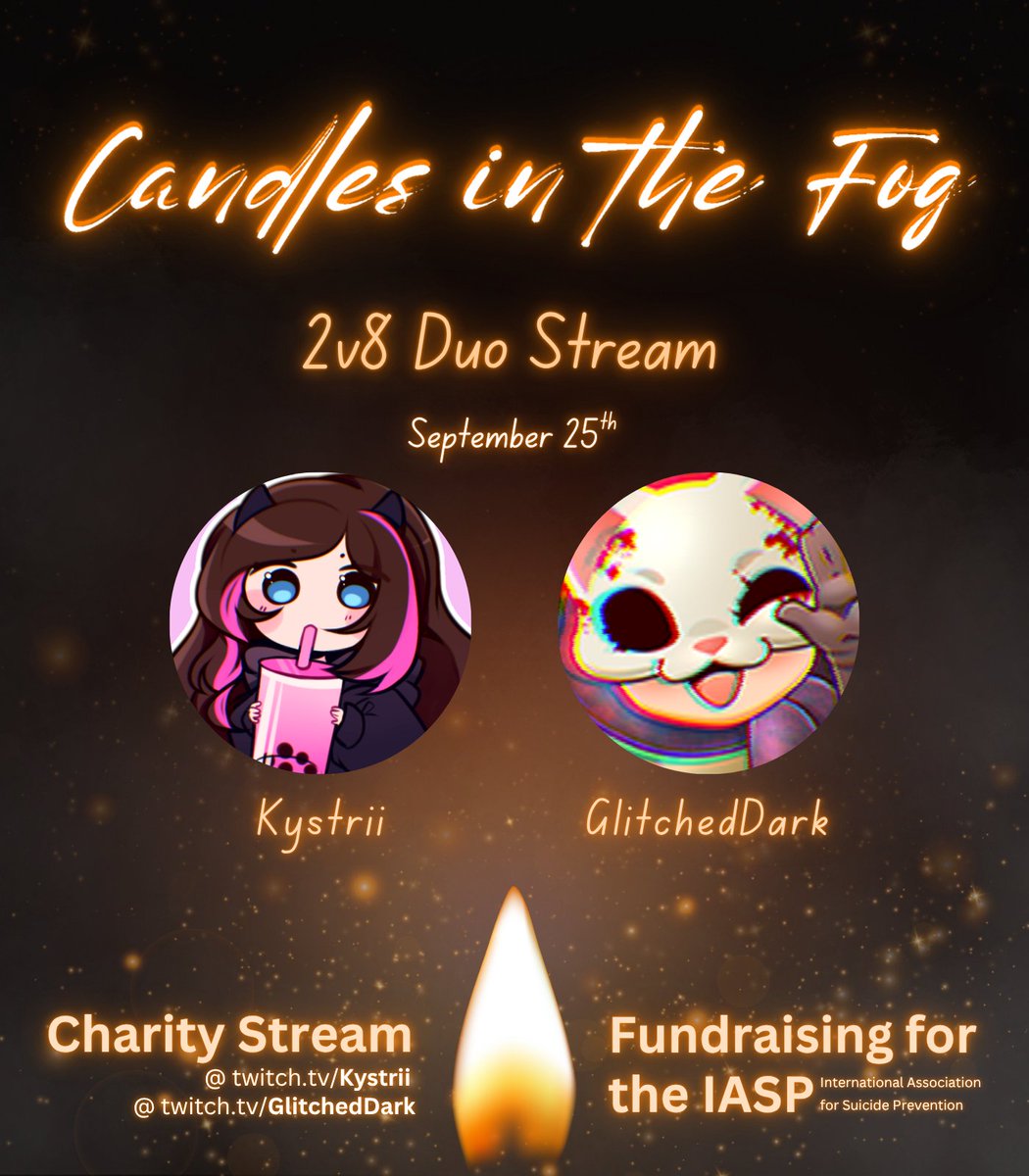 KystriGG's tweet photo. My power is finally back on YIPPEEEE
I'm live duoing with @GlitchedDark!! We're still fundraising for @CandlesInTheFog! Donation link below <3 https://t.co/BDrHJRZrGQ
