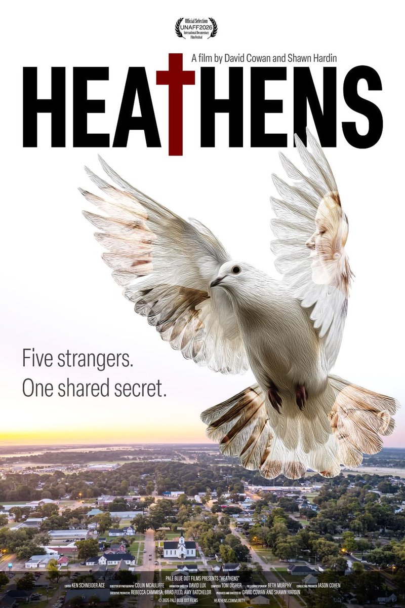davidcowan's tweet photo. My Co-Director @shawnhardin and I are thrilled to announce our feature documentary Heathens about 5 strangers who meet at a secluded mountain retreat, each hiding a loss of religious faith that jeopardizes family, community and security. Inspired by music and kinship, the “Heathens” resolve to reclaim their lives—and return home to learn, one by one, what the truth will cost them. https://t.co/twW0XwDu9f