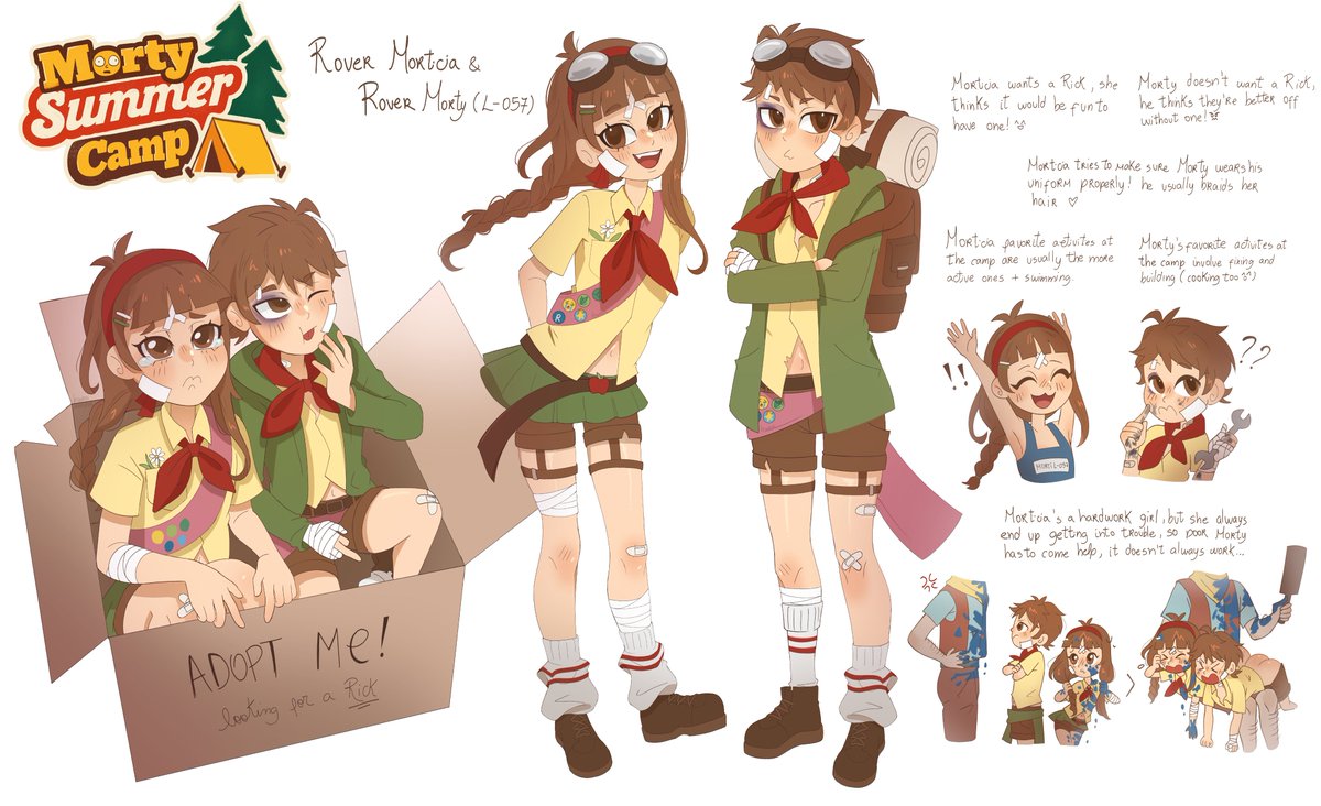 moepur's tweet photo. twins up for adoption 💕🌼🏕 #mortysummercamp https://t.co/Un4JowyLds