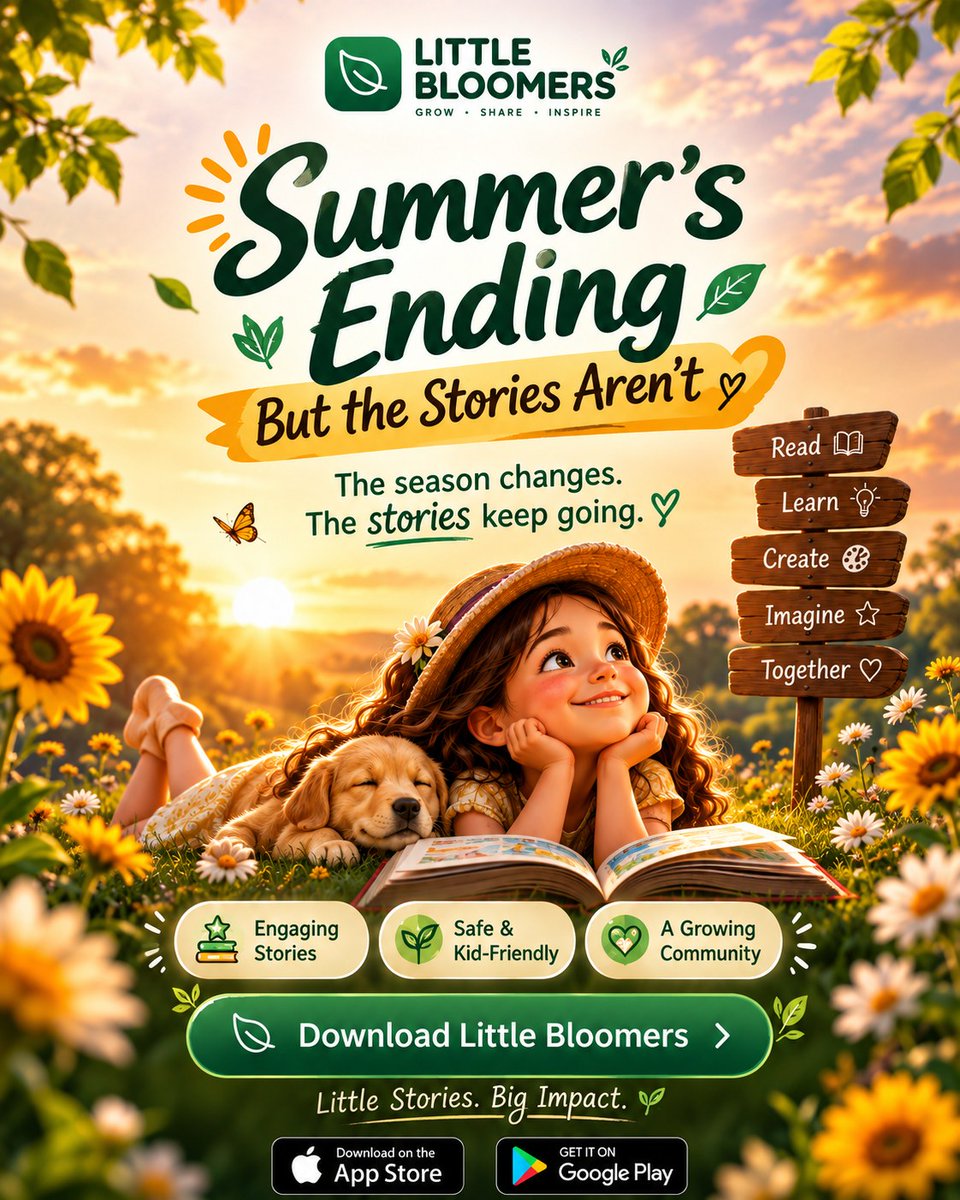 lusingerd's tweet photo. Summer may be winding down, but story time doesn’t have to. Savor the slower mornings, longer days, and a little more time together with Little Bloomers. https://t.co/KevTTNkqBr