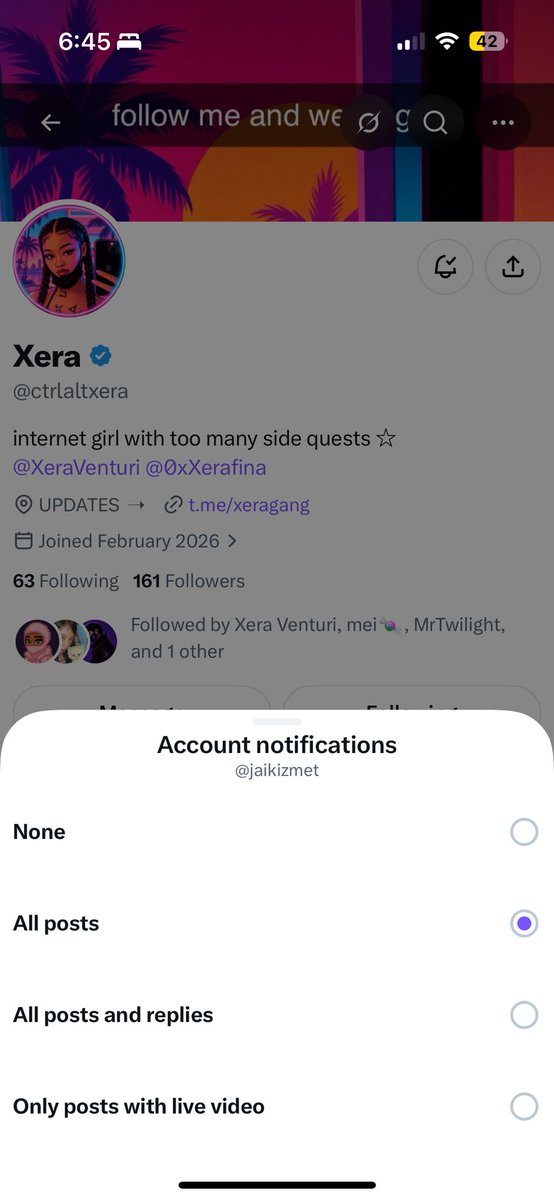 jaikizmet's tweet photo. @UrsTrueTwilight @ctrlaltxera All done following and max engaged pin! ✅🔔

4eyiaVcZEyKfJ7x7ubxUtsETAVpqpZ1u2mGtf66arQv3 https://t.co/iWhtDSKwFY