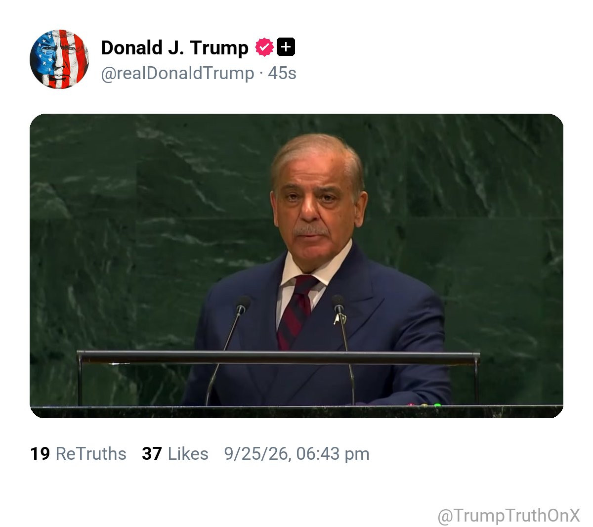 TrumpTruthOnX's tweet photo. New media post from Donald J. Trump

( TS: Sep 25 2026, 6:43 PM ET )​​​​​​​​‍‌​​​‍‍‌‍‍‌‍‌‌‍‍‌​​​‍‍​‍‌​‌​‍‌‍​‍‌‍‌ https://t.co/kkuZz895uN