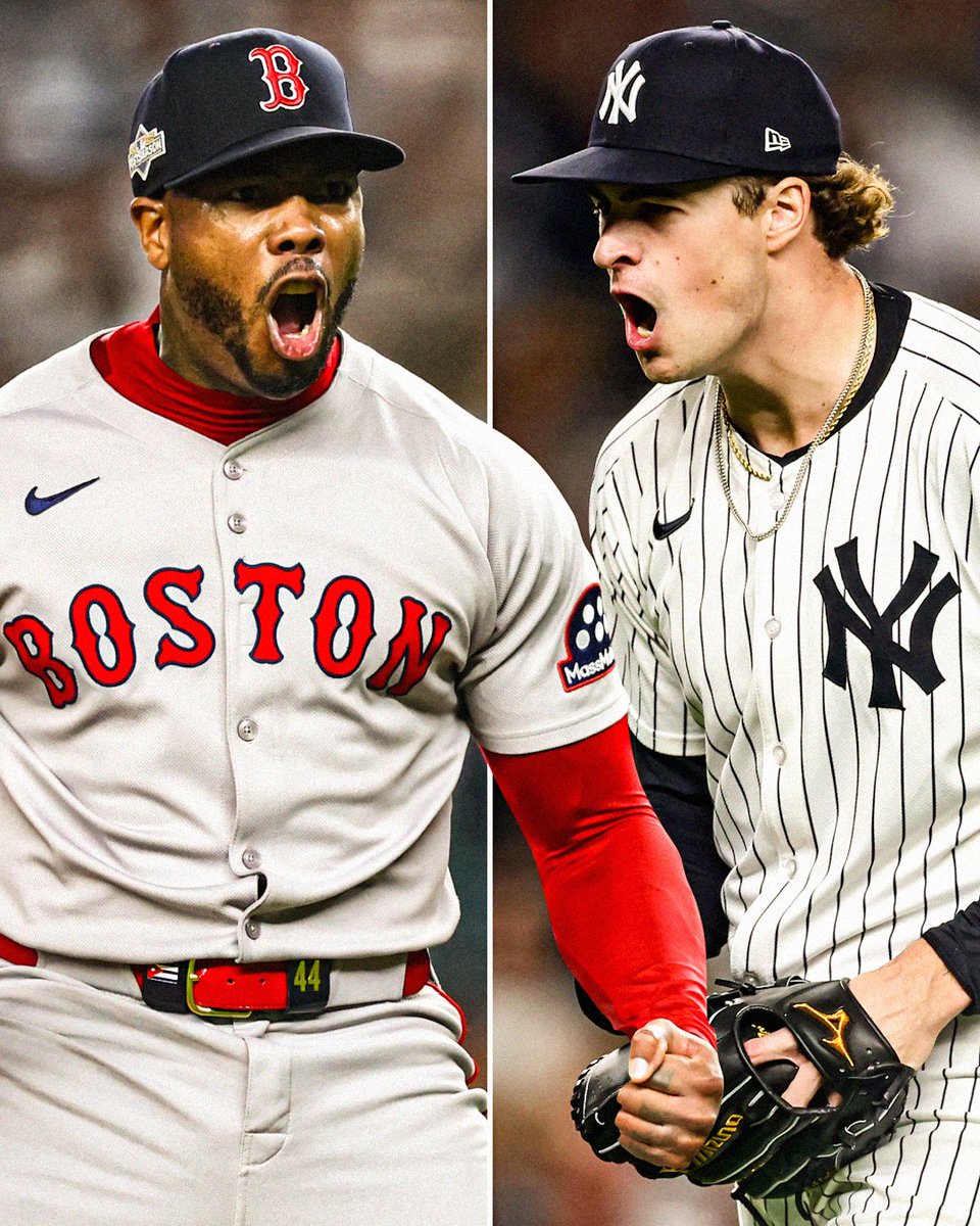 ESPNInsights's tweet photo. The Red Sox and Yankees will play in the postseason in consecutive years for the 2nd time in series history 🔥

They also did so in 2003 and 2004. https://t.co/CNwctuW6Lm