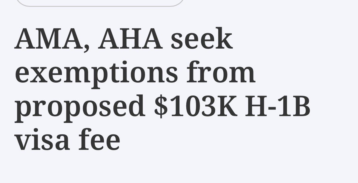 MaryBowdenMD's tweet photo. 25% of US physicians are NOT American, yet somehow the AMERICAN Medical Association is lobbying to let more foreign doctors in. American Hospital Association I get - they want cheap labor.  But AMA? https://t.co/EU0wCCxzeH