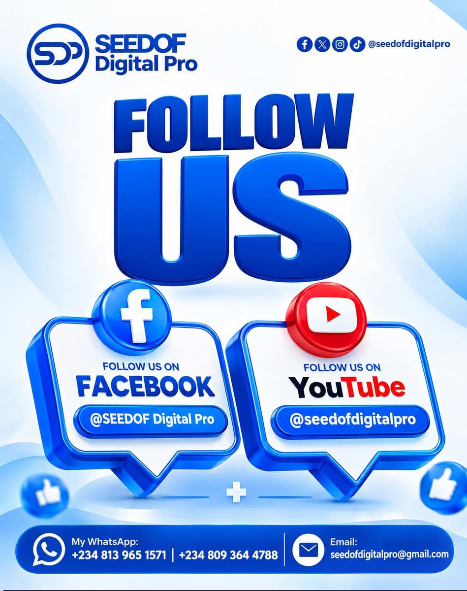 FRESHMONEYZZ's tweet photo. Boost Your Social Media Presence

Email: seedofdigitalpro@gmail.com

Send us a message today and let's build your digital presence.

#DigitalMarketing #FreeDigitalMarketing #SocialMediaMarketing #DigitalMarketingNigeria #SocialMediaManagement #ContentCreation #BusinessGrowth https://t.co/evom2Up33X
