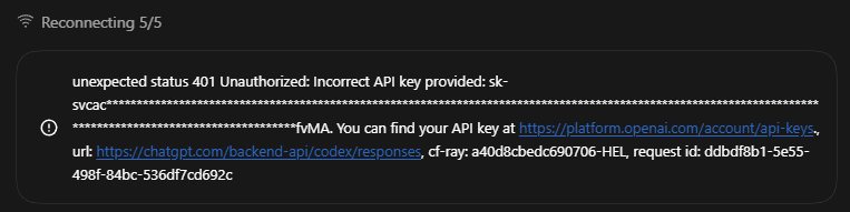 UptimusApp's tweet photo. 🚨 ChatGPT is currently receiving a massive number of reports from users unable to use ChatGPT due to unexpected API key errors. 🚨

Is this happening to you as well? Drop a comment below if you're facing the same issue! 👇

#ChatGPT #OpenAI #ChatGPTDown #AI https://t.co/Kc6Z50EEyK