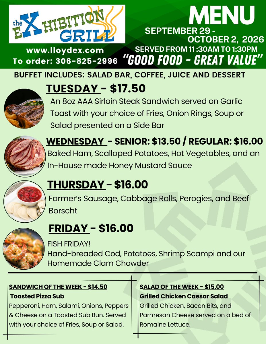 lloydexh's tweet photo. A little bit of wonderful with a whole lotta savings at the Exhibition Grill! This week and every week! https://t.co/373tFJ6yKr