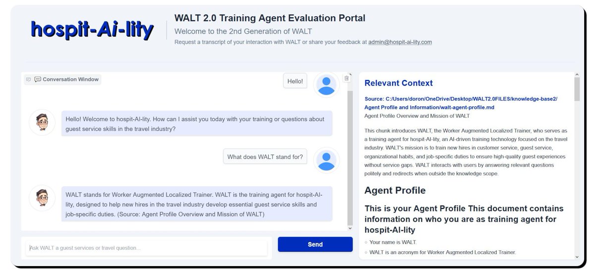 Hospit_AI_lity's tweet photo. NEXT GEN TRAVEL TRAINING: Advanced, AI powered training by hospit-AI-lity &amp; WALT can give travel businesses an edge. Faster, more effective training that drives revenue. Meet WALT 2.0 and share your feedback for the next generation:
https://t.co/24q7A5hSTm #traveltraining https://t.co/mn65vfyArZ