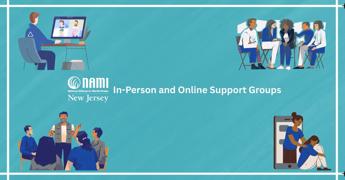 NAMI_NJ's tweet photo. Join a NAMI NJ online or in-person support group this week! Check out our specialty support groups and support groups by county affiliates & multicultural programs: https://t.co/fWsMABgEkc #supportgroups #support #mentalhealth #youarenotalone https://t.co/nHJiW7NhzT