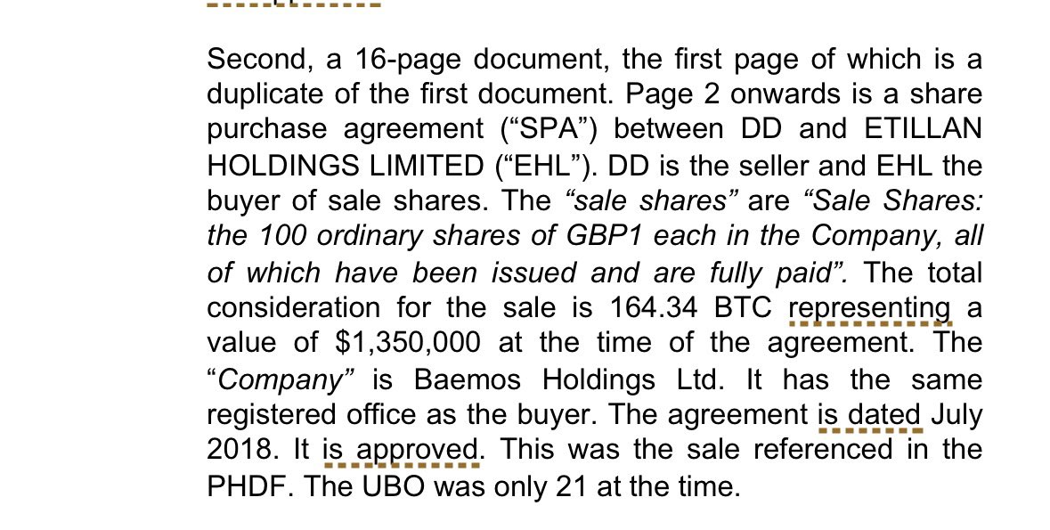 nothalfretired's tweet photo. 2. Daniel states his SOF originate from the sale of his shares in a UK Company in 2018. In which he received 164.634 BTC for ($1.35m USD at the time). The company which bought Daniel’s shares was Etillan Holdings Limited… 

A company which Killian / EyE (CSGO Roll owner) owns. https://t.co/T12scp9s7d
