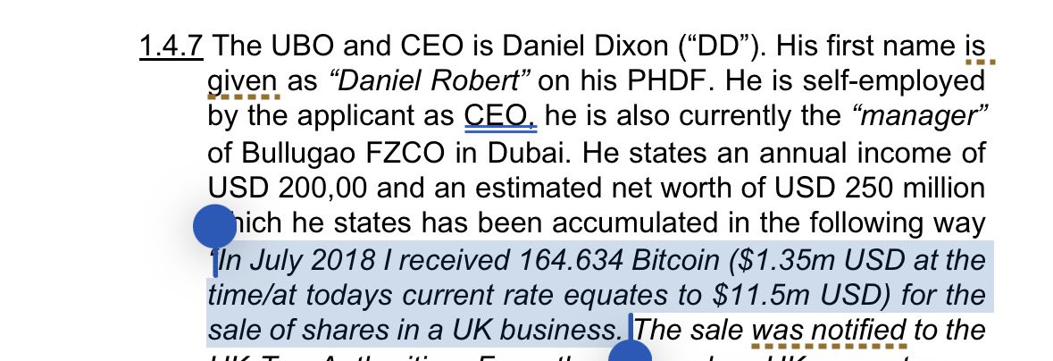 nothalfretired's tweet photo. 2. Daniel states his SOF originate from the sale of his shares in a UK Company in 2018. In which he received 164.634 BTC for ($1.35m USD at the time). The company which bought Daniel’s shares was Etillan Holdings Limited… 

A company which Killian / EyE (CSGO Roll owner) owns. https://t.co/T12scp9s7d