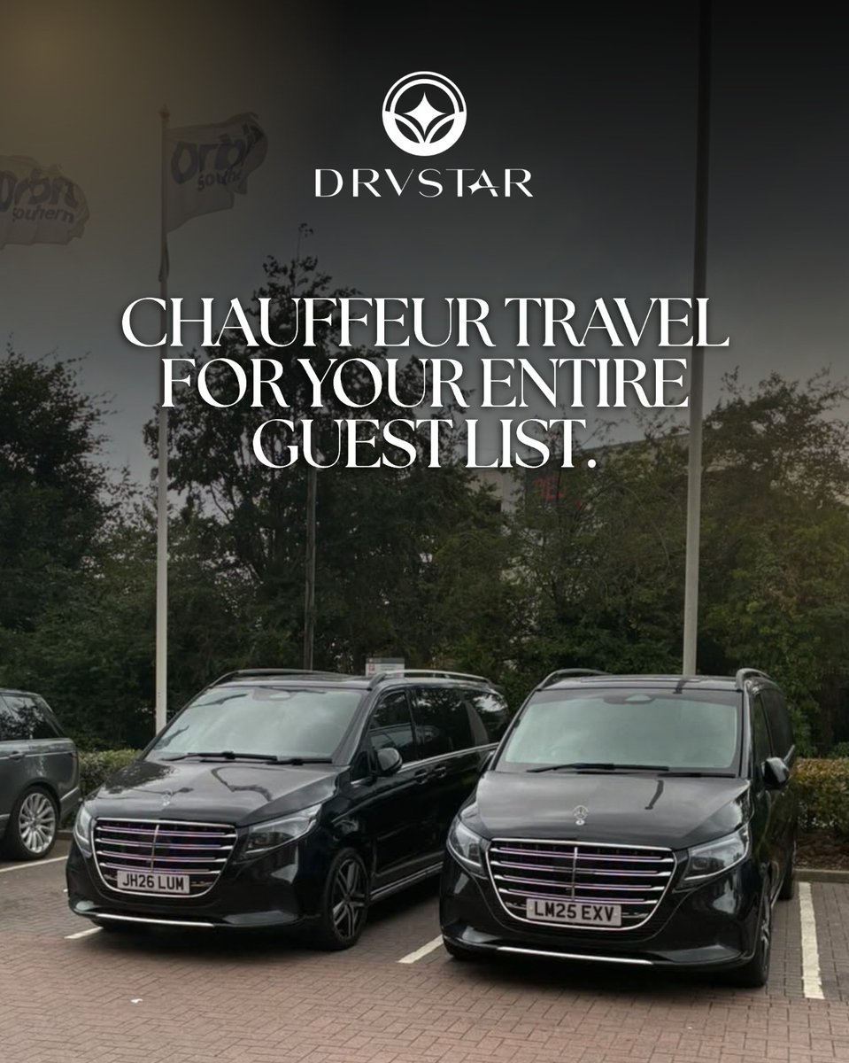 DrvstarExec's tweet photo. Organising transport for a guest list can quickly become a schedule of its own.

DRVSTAR brings multiple chauffeur journeys into one coordinated booking, aligning collection points, arrival times and return arrangements with your event programme.
.
#DRVSTAR https://t.co/IcceCSGCNF