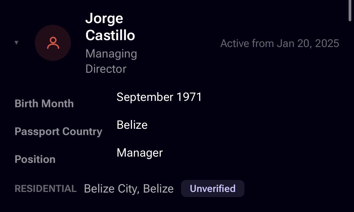 nothalfretired's tweet photo. 7. In a database check of managing director of Rollbit, Jorge Castillo, he was linked to 4 criminals. 

2 Dominican Republic nationals linked to drug trafficking 

1 Chile national also linked to drug trafficking 

1 Argentinian national who is now deceased (presumably DT also). https://t.co/7kqcEQw2Zi