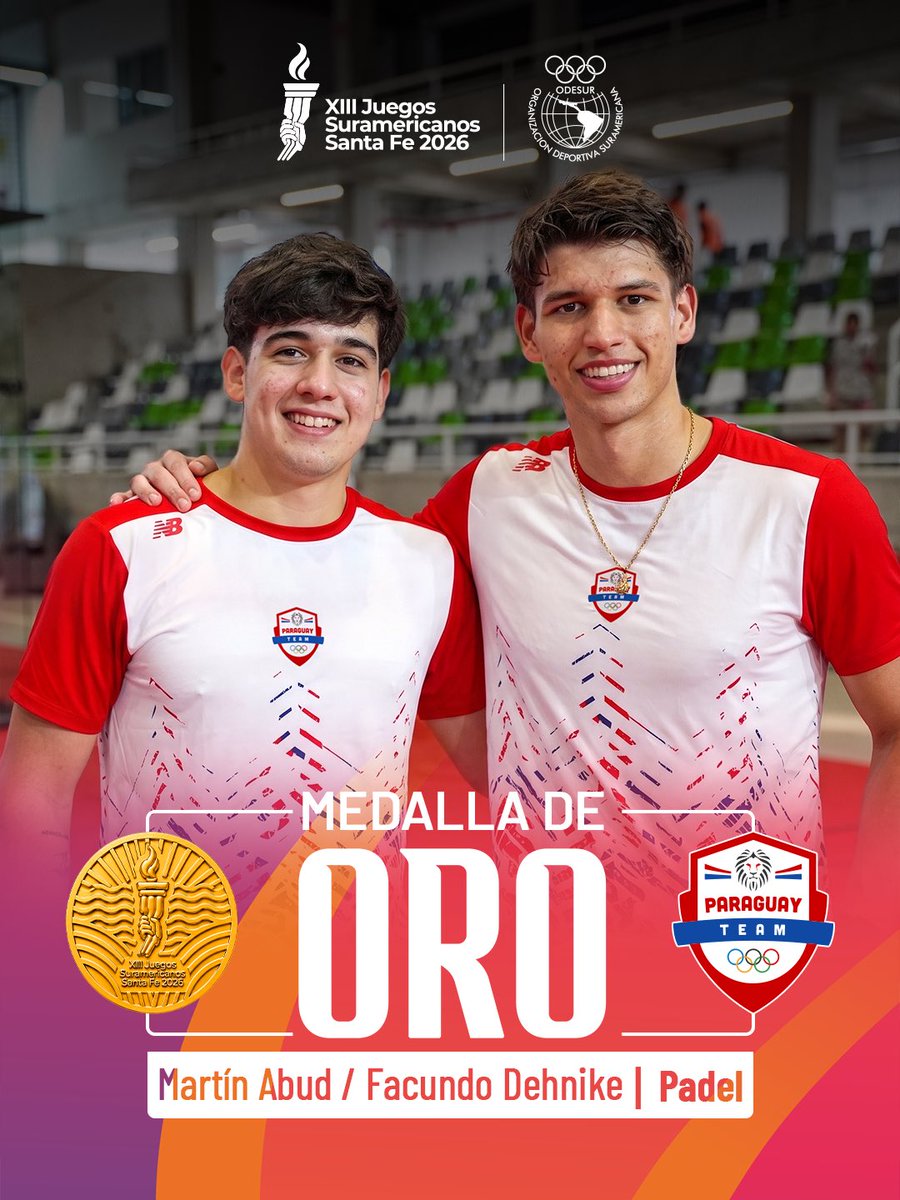 coparaguay's tweet photo. 🥇 ¡MEDALLA de ORO! 👏🏻 | 🎾 #Pádel Masculino 🏆 ¡CAMPEÓN SURAMERICANO!

🤩 ¡37ª Medalla para el #TeamParaguay 🇵🇾 en los XIII Juegos Suramericanos Santa Fe 🇦🇷 2026! 🙌🏻 | @suramericanos26

9️⃣🥇🥇🥇🥇🥇🥇🥇🥇🥇 
9️⃣🥈🥈🥈🥈🥈🥈🥈🥈🥈
1️⃣9️⃣ 🥉🥉🥉🥉🥉🥉🥉🥉🥉🥉🥉🥉🥉🥉🥉🥉🥉🥉🥉

👏🏻 #ParaguayPuede