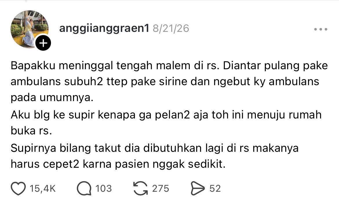 lindabcd_'s tweet photo. @IzzanFI ini kak waktu itu pernah baca di threads, dan setauku untuk suara sirine ambulance juga beda-beda tergantung kondisi status daruratnya seperti apa. https://t.co/xyF6VRXsDR