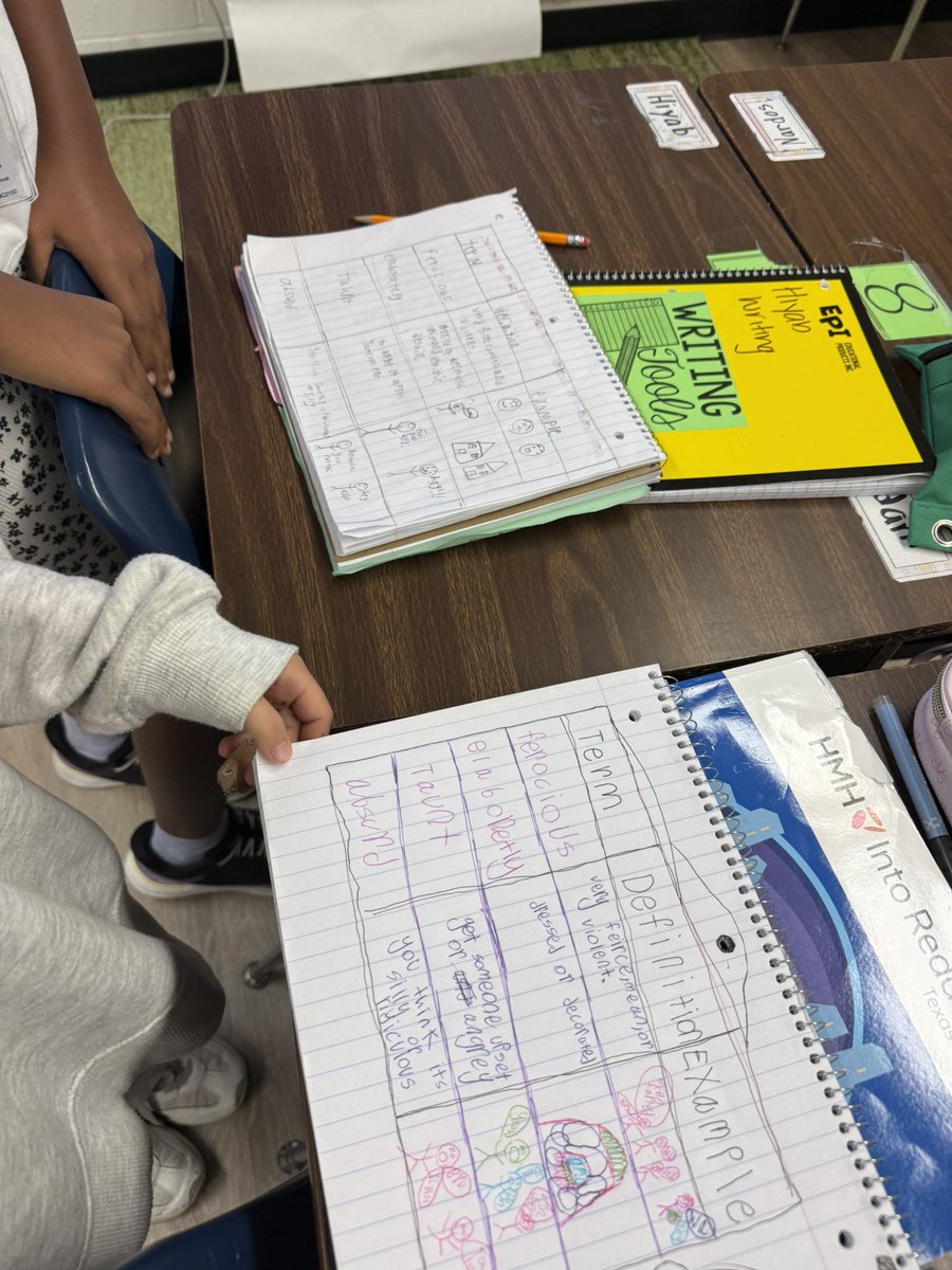 lauren_bolack's tweet photo. Focused notes happening so seamlessly during LIFT walks today! From vocabulary &amp; definitions to examples, visuals, &amp; student thinking, Ms. McLeroy’s &amp; Ms. Adindu’s students showed us what it looks like when AVID strategies become part of the everyday learning experience. #AVID https://t.co/DQtcFTuFi3