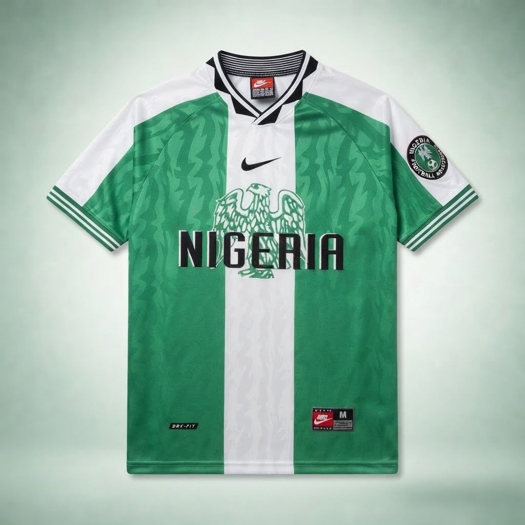 FitnessPood's tweet photo. Nigeria✨ 
By Popular Demand
 Brand new retros like Rashidi Yekini era 1994 and all new Nigeria jerseys are now available. 

click and order
chat with a real human agent 24/7