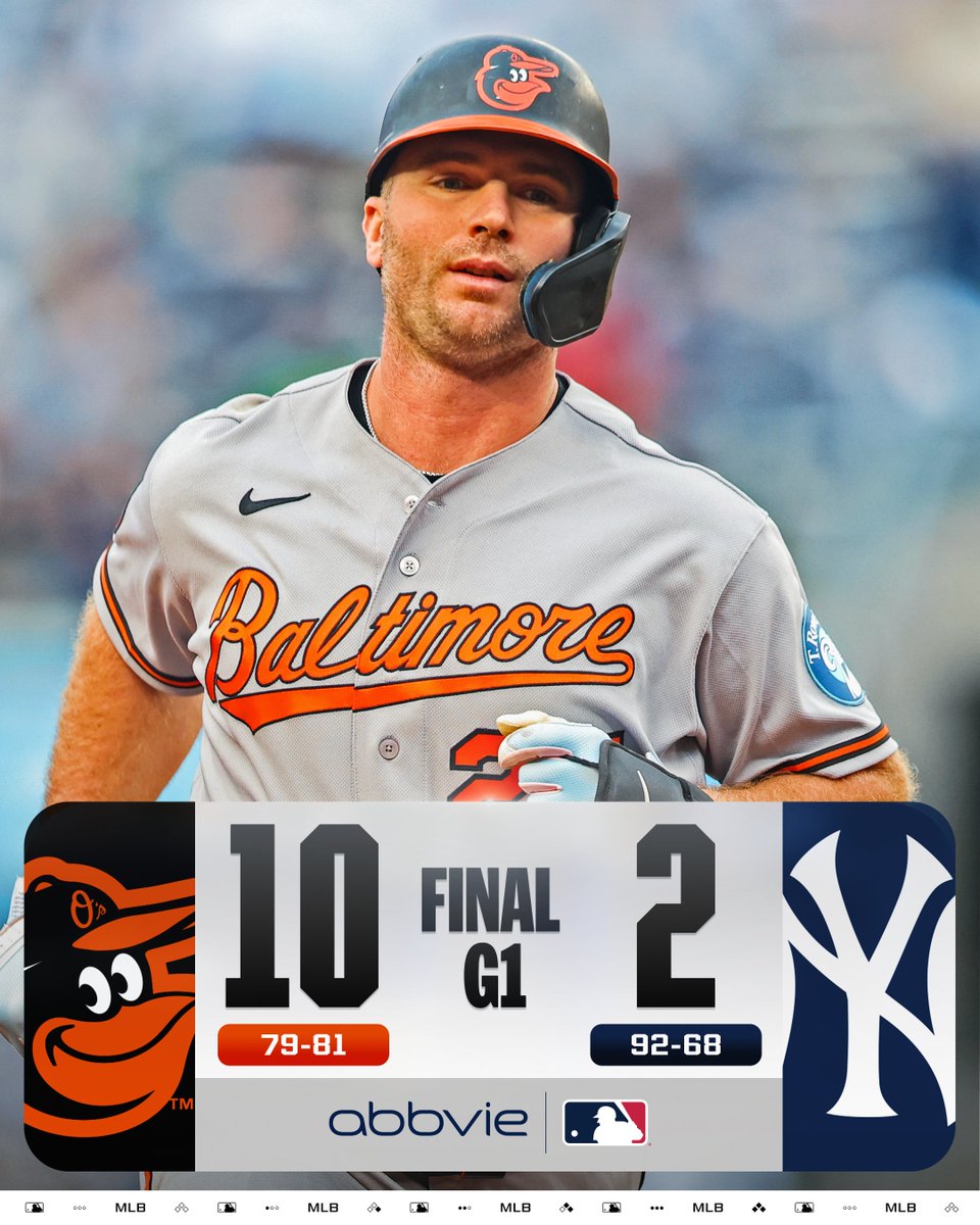 Pete Alonso takes sole possession of the AL home run lead as the @​Orioles win big on the road!

(MLB x @​AbbVie) 
 [📷](https://pbs.twimg.com/media/HTGPPWPWMAA