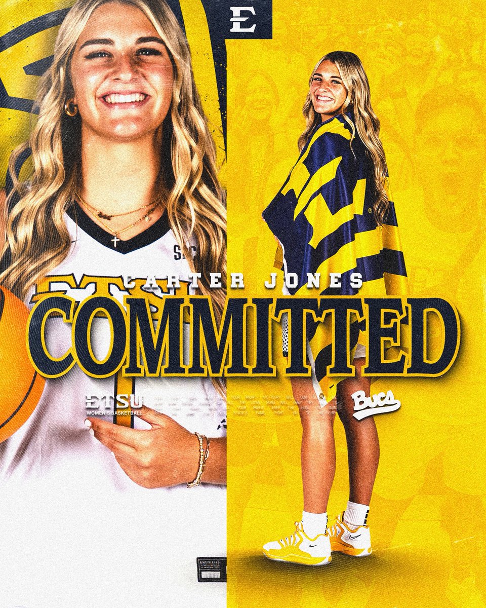 CarterLJones's tweet photo. #COMMITTED to @ETSU_WBB 

💙💛💙💛

@CoachMockETSU @honeyb14 @NadiriaEvans0 @coachgracia 
@TrottersArmes @JustinWimmer 
@WhitsonCourtney @DBHS_GBB @KCS__Athletics @e3elitevertimax @parrotheadvol https://t.co/Pk8syChW4C