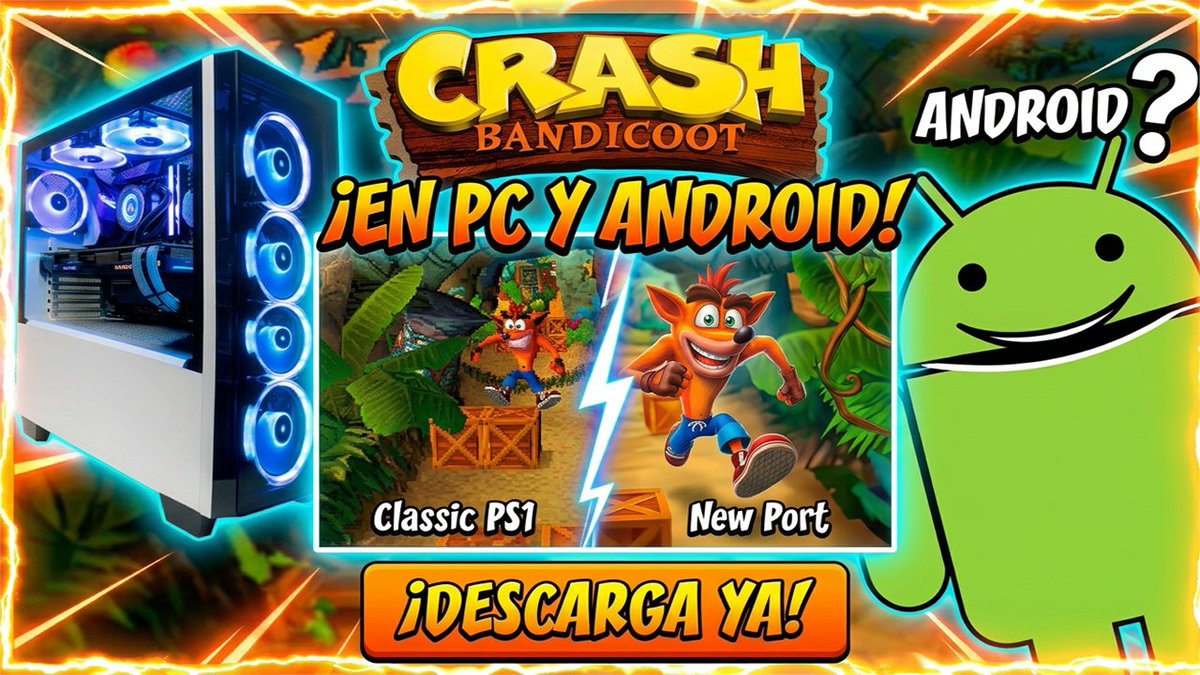 Crashmarco100's tweet photo. ¿Creías que solo podías jugar a la versión de PS1 en emuladores antiguos? Te presentamos un increíble y nuevo port nativo del auténtico Crash Bandicoot 1 para PC y dispositivos móviles Android. Descubre cómo descargarlo y cómo configurarlo.
-> https://t.co/wctVKTre9X https://t.co/XauaNNLU2l
