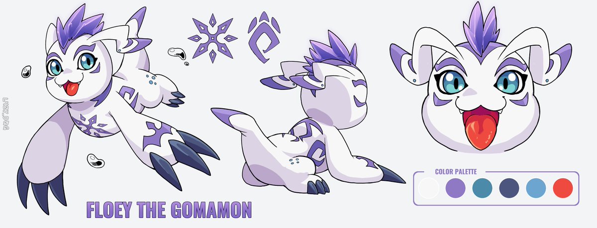 L4ZY_D0G's tweet photo. Custom Gomamon character sheet for @StarBreGamez! 
#DigimonArt #commissionㅤ #characterdesignㅤ https://t.co/4Qh25z3dQA