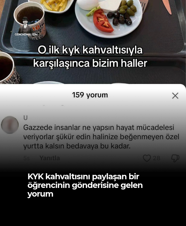 genckemalizimd's tweet photo. KYK kahvaltısını paylaşan bir öğrencinin gönderisine gelen yorum https://t.co/9yhEfkQiK3