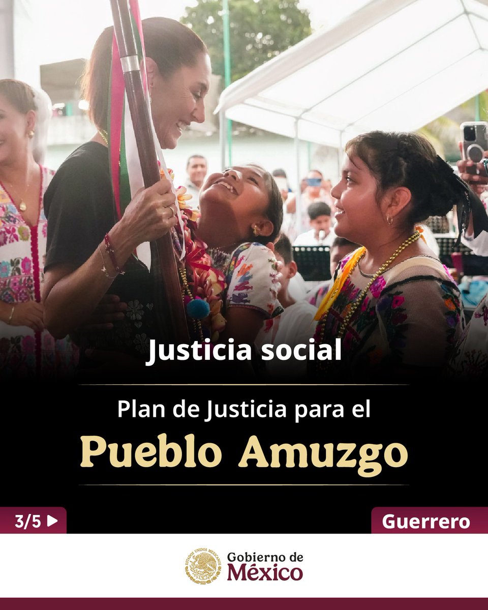 GobiernoMX's tweet photo. #HonestidadyResultados | Durante la rendición de cuentas en Guerrero, la presidenta @Claudiashein resalta avances del programa Acapulco se transforma contigo, junto con la modernización del puerto y Marinabús.

Informa la modernización de la carretera Salina Cruz-Zihuatanejo, así como la reconstrucción de 75 puentes tras el paso de los huracanes Otis y John.