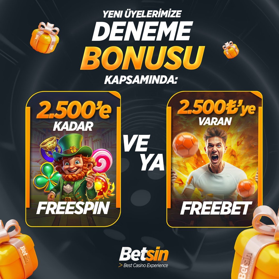 sinsosyal's tweet photo. 🎁 Yeni üyelere Deneme Bonusu Betsin’de!

🎰 2.500’e kadar Freespın seçeneği seni bekliyor.

⚽️ Ya da 2.500₺’ye varan Freebet ile oyuna hızlı giriş yap.

✅ Hemen katıl, avantajını seç!

✅ 𝗚𝘂̈𝗻𝗰𝗲𝗹 𝗚𝗶𝗿𝗶𝘀̧ : https://t.co/VttWbv92j0

#denemebonusu #bonus #freespin #free https://t.co/v40yG0xxJs