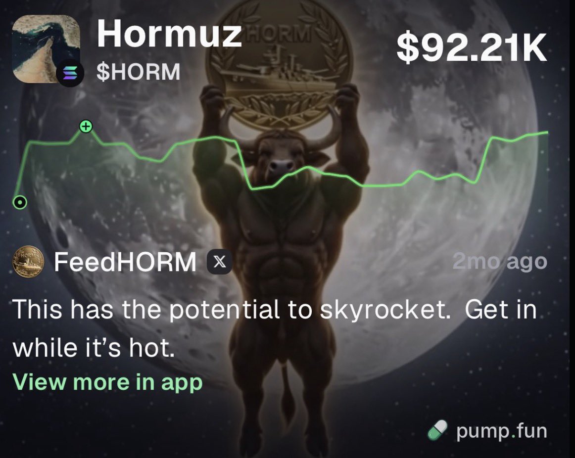 wolfie_szn's tweet photo. $horm  hit the ATH of 92.21k MC.  let’s get this coin above 100k.  

the coin that keeps flying towards the moon.  be a part of a growing community.  

safe investment with a score of 1 on Rug Check.  Feed the HORM and it will feed future you.

https://t.co/gnwzVKNCF3

$HORM https://t.co/wmoNQ1PNwW