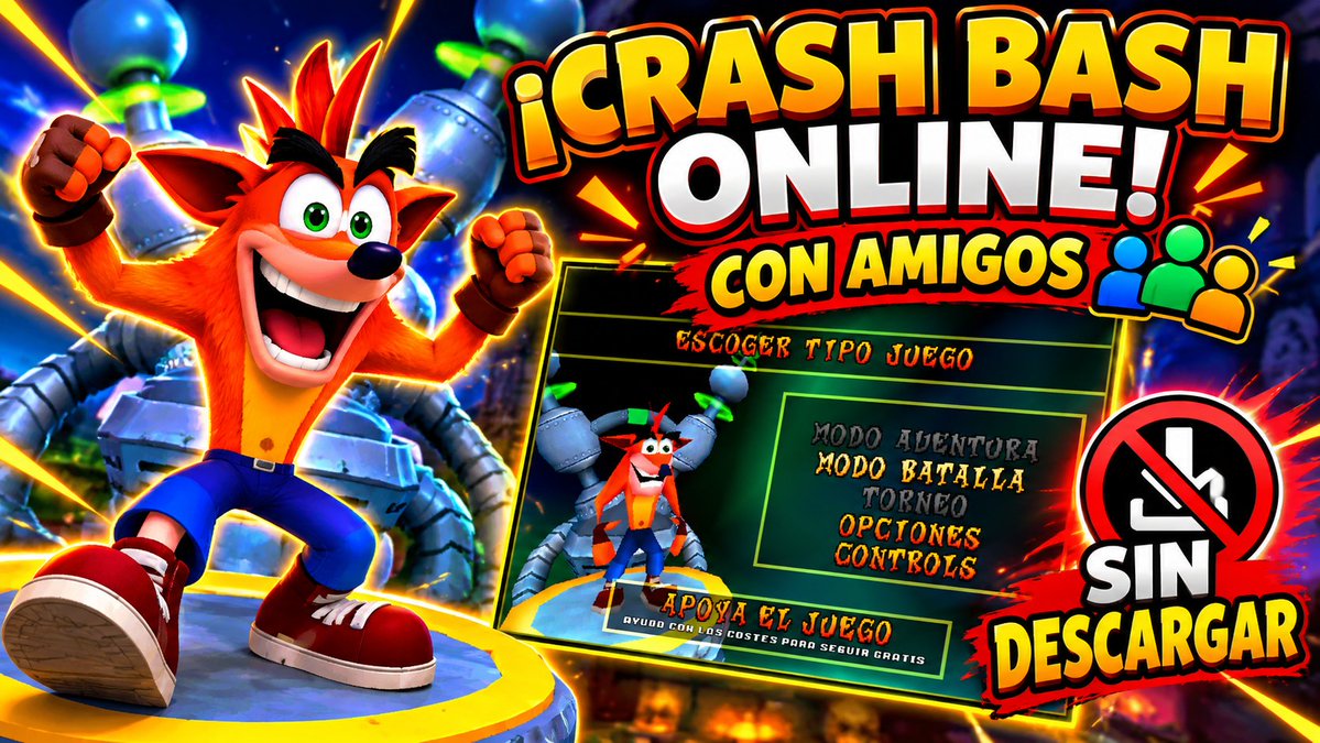 Crashmarco100's tweet photo. En este video te enseño la forma definitiva para jugar Crash Bash Online con amigos de manera rápida y, lo mejor de todo, SIN DESCARGAR ningún programa. Prepárate para destruir cajas, esquivar TNTs y arruinar amistades con los minijuegos.
-> https://t.co/3E5WewqjUV https://t.co/a2N7KdjRpH