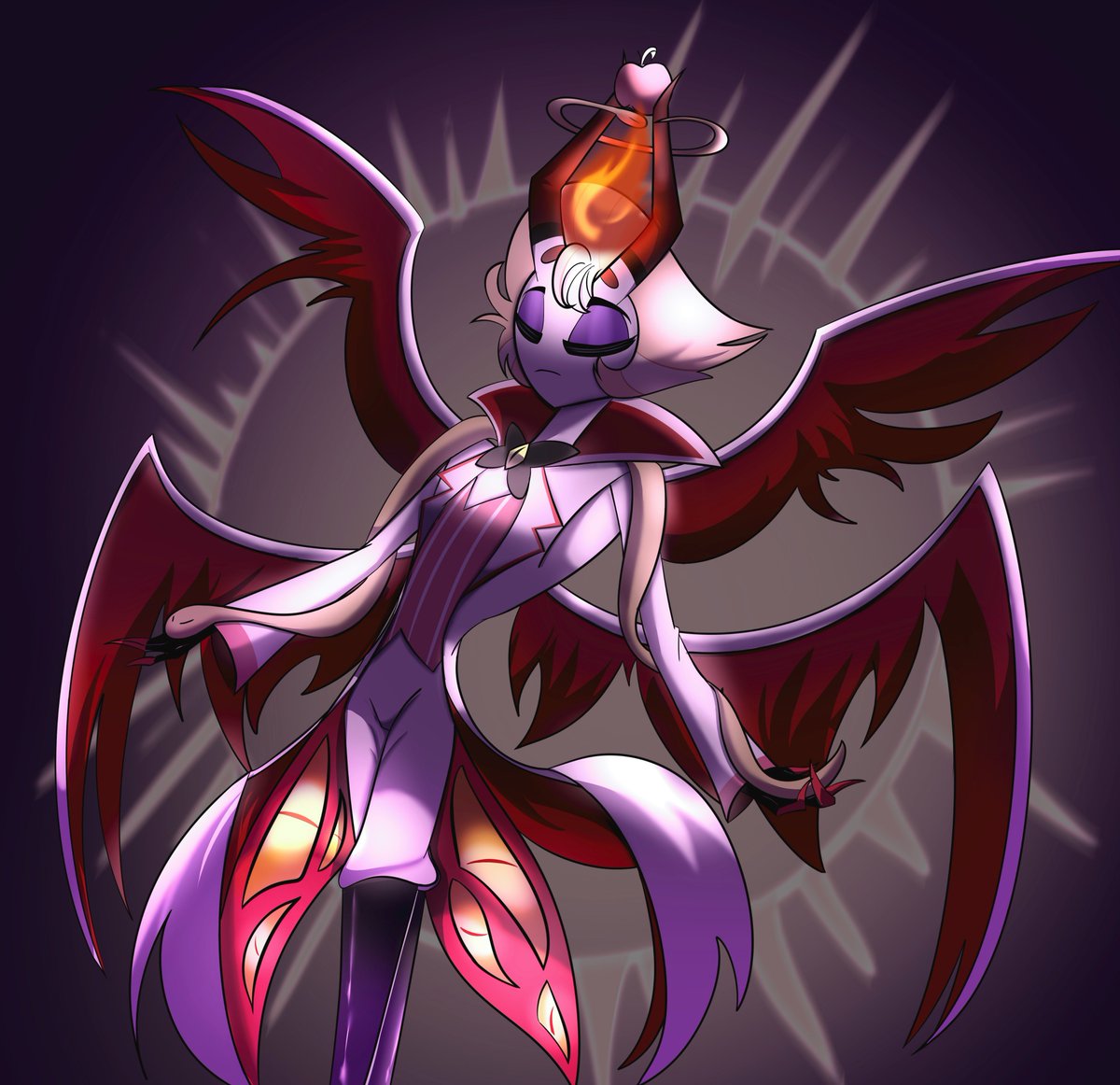 NulliusIngenii's tweet photo. Hehe, here's the drawing inspired by the painting that appears in Helluva Boss 🤗♥️ #hazbinhotelart #lucifer #HelluvaBoss‌fanart #HelluvaBoss‌ #hazbinhotel https://t.co/mS2OUNcPie