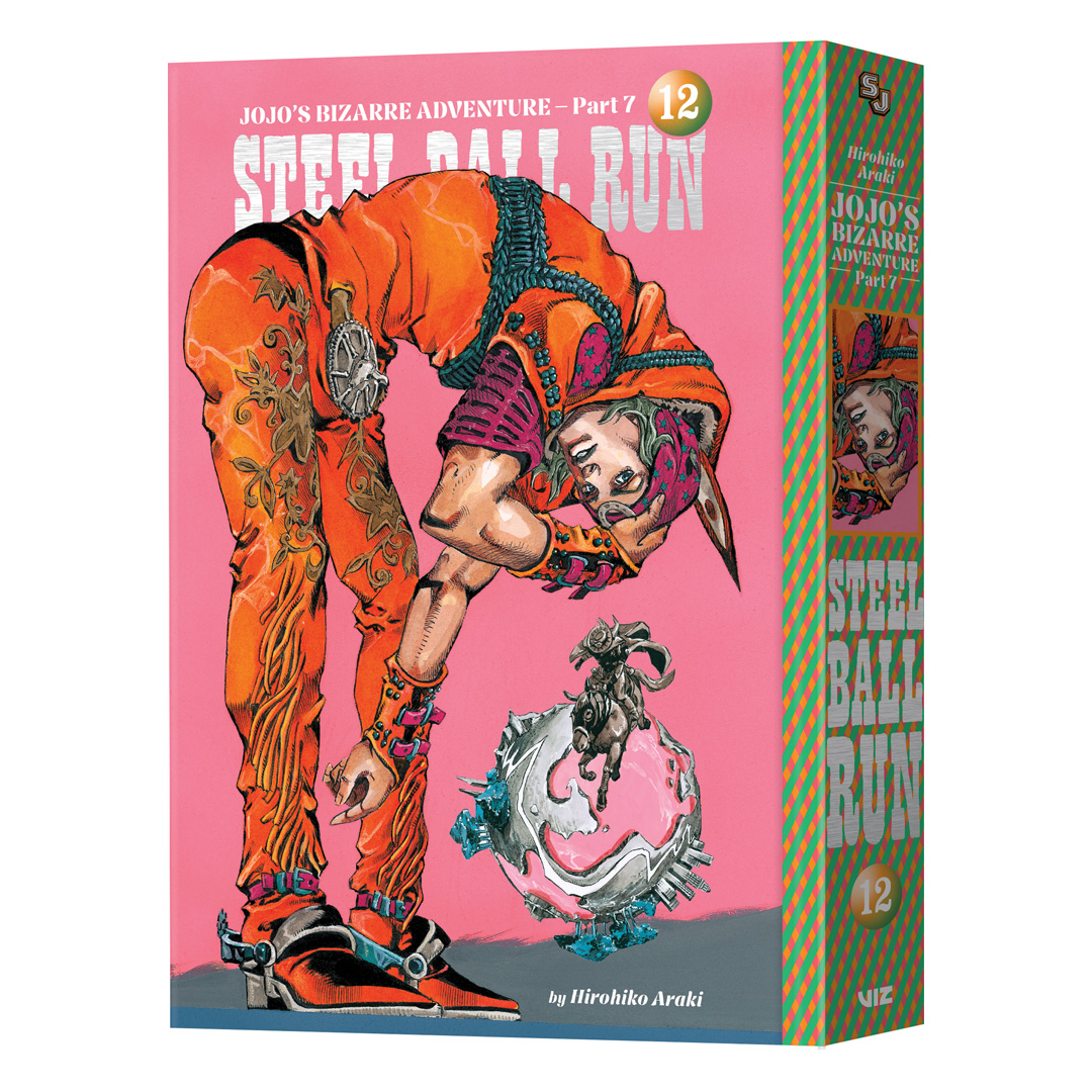 VIZMedia's tweet photo. LAST VOLUME cover reveal! ✝️🏇
JoJo’s Bizarre Adventure: Part 7--Steel Ball Run, Vol. 12 (Story and Art by Hirohiko Araki), releases March 23, 2027.
Pre-order now: https://t.co/Ia2nIYAUhe https://t.co/080M5bliyu