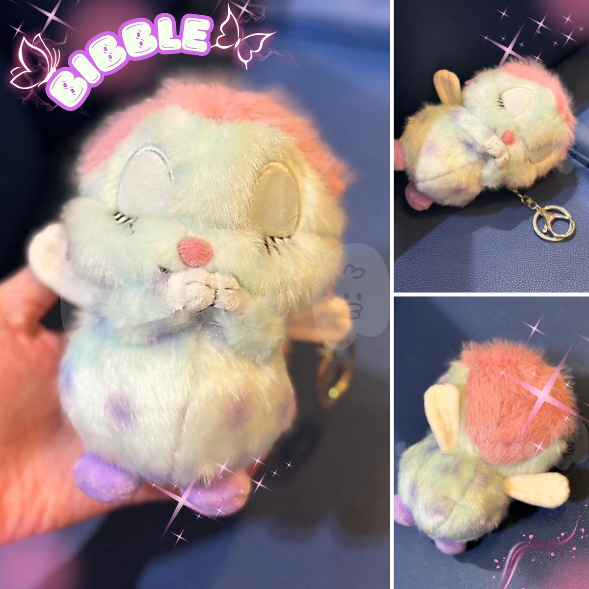 EIWIXECEII's tweet photo. พวงกุญแจ Bibble น่ารักกก นอนหลับปุ๋ยเลย ภาพถ่ายจากสินค้าจริง ขนนุ่มฟู สีพาสเทลละมุน💜