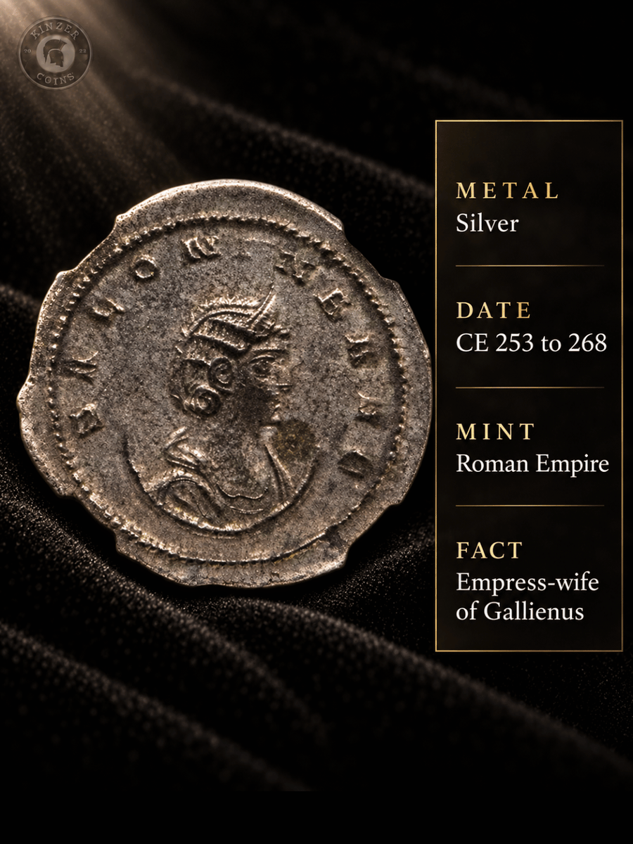 KinzerCoins's tweet photo. She lost everyone. Silver coin of Salonina, wife of Gallienus, CE 253-268. Sons died young, father-in-law died a Persian captive, husband assassinated. Which empress stays with you? https://t.co/14zCP4vCn1 code NEWSUBSCRIBER 10% off. #AncientCoins #RomanEmpire https://t.co/55CGYM3h25