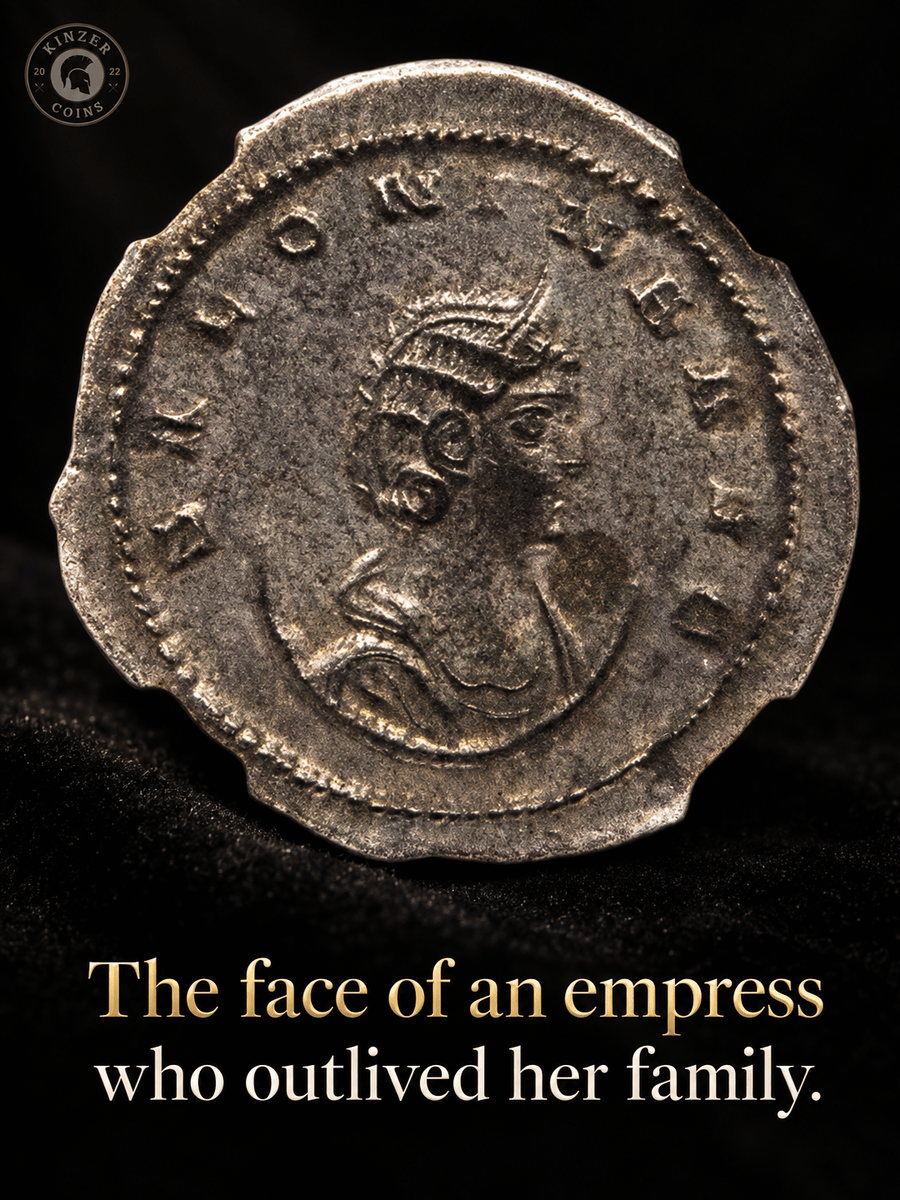KinzerCoins's tweet photo. She lost everyone. Silver coin of Salonina, wife of Gallienus, CE 253-268. Sons died young, father-in-law died a Persian captive, husband assassinated. Which empress stays with you? https://t.co/14zCP4vCn1 code NEWSUBSCRIBER 10% off. #AncientCoins #RomanEmpire https://t.co/55CGYM3h25