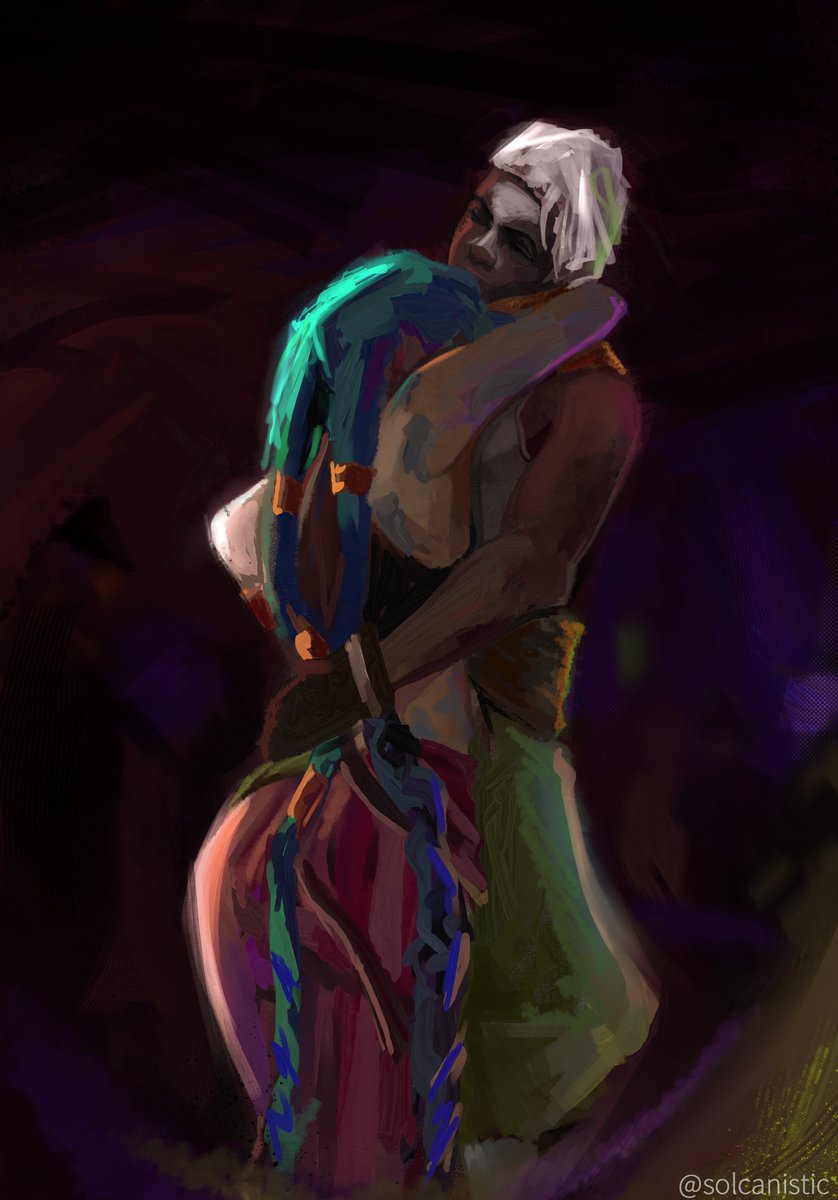 Solcanistic's tweet photo. quick abstraction of Jinx and Ekko from #Arcane and #LeagueOfLegends https://t.co/pRBK8seWdi