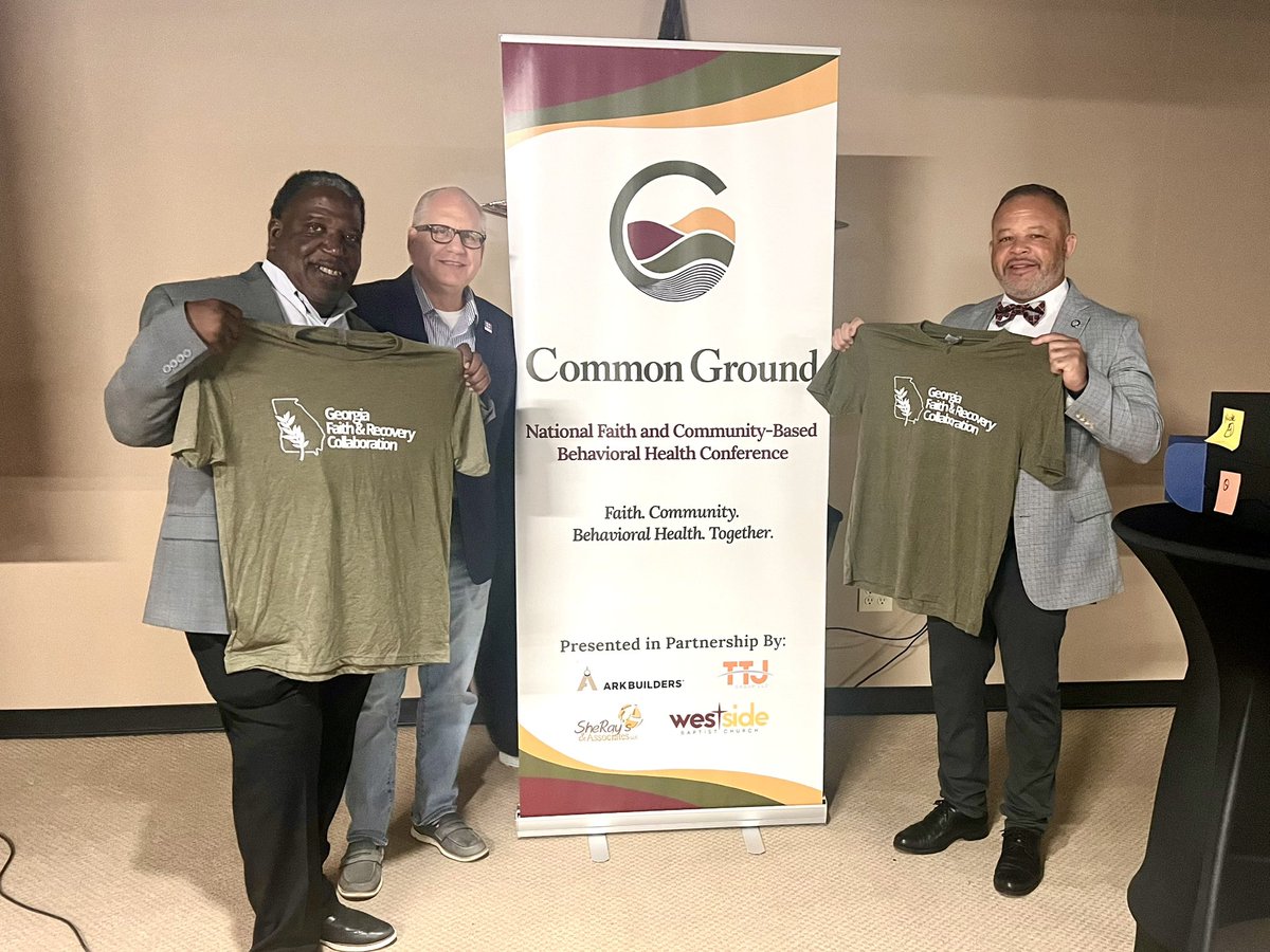 jeffbreedlove1's tweet photo. The Common Ground: National Faith and Community-Based Behavioral Health Conference in Lewisville, Texas
Presented Dr. Monty Burks & Tracy Johnson a Georgia Faith & Recovery Collaboration shirt
#EndTheWhisper
#gapol
#FaithAndRecovery
#TXRecovers
@HHSGov @HHSFaithCenter https://t.co/Eg5zrW5n7l