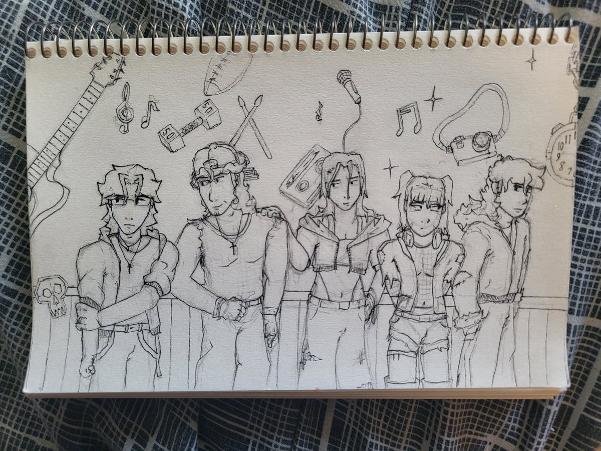 DesolateBasin's tweet photo. Thus has been sitting in my camera roll for a bit, and im too lazy to do the bg. But here's the main cast for "Ive never felt so alive" (one if my many stories involving my ocs) https://t.co/0B0Pnlx23E