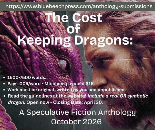 WriterRod's tweet photo. My dark fantasy story, Instructions Not Included, has been accepted for publication in Blue Beech Press's anthology THE COST OF KEEPING DRAGONS due out in Spring 2027. It was supposed to be released in October, but it has been pushed to Spring. https://t.co/wzblLPbCkD