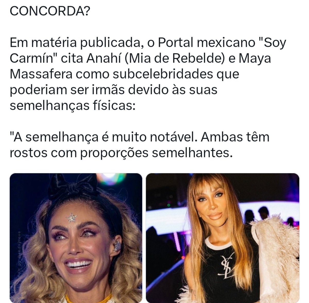 magramassafera's tweet photo. @MeConteJa Eles falaram o mesmo da influencer Maya Massafera e a mulher que fez rebelde décadas atrás https://t.co/jmMXrqxS5I