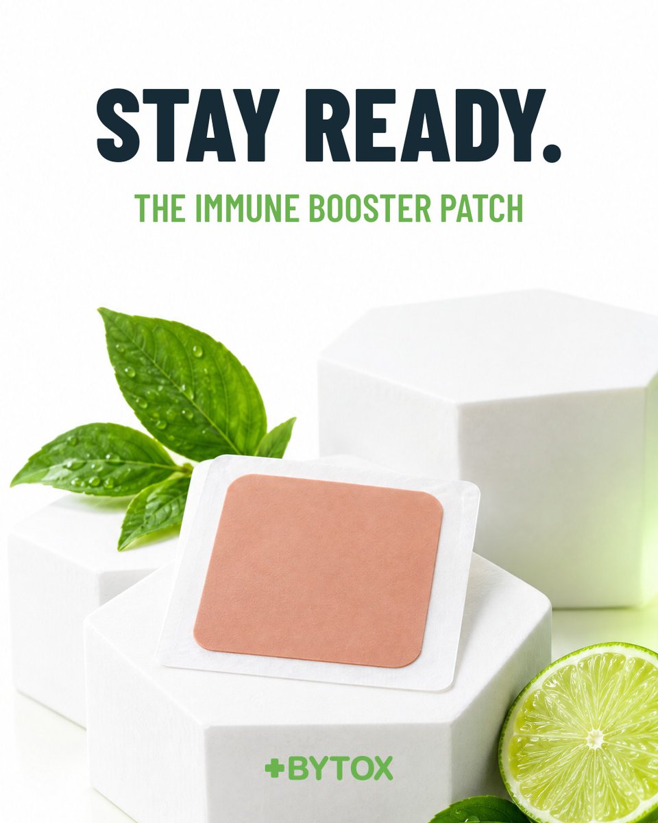 BytoxPatch's tweet photo. Cold mornings. Crowded commutes. Non-stop days. ⚡ Stay ready with the Bytox Immune Booster Patch: 6 active ingredients, 1 simple patch. Peel. Stick. Go. 🌿 https://t.co/0tVRAuseVp #Bytox #ImmuneBooster #Wellness https://t.co/BoLCNEhbRl