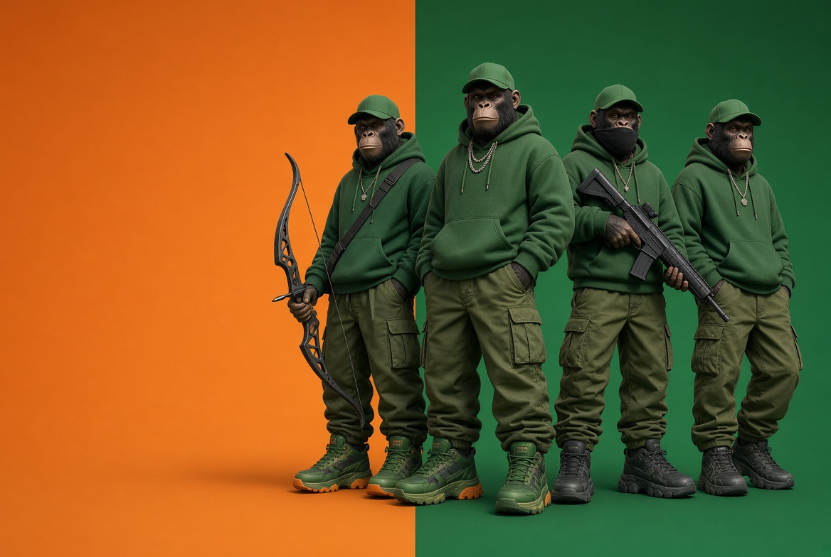 RobbinApes's tweet photo. The Arrival
Cats came. 🐱
Dogs came. 🐶
Frogs came. 🐸
They took over Robinhood.
But there's one animal missing.
THE APES. 🦍
Crypto has always had its Apes.
Now they're coming to Robinhood.
THE TROOP IS FORMING.
🦧🐒🦍
#RobbinApes https://t.co/HYN7dY0a6b