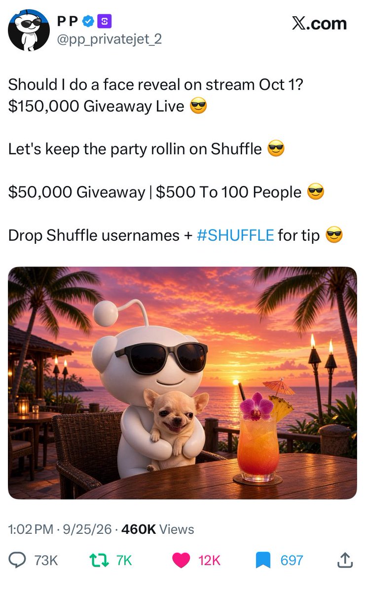 L3oKatt's tweet photo. @pp_privatejet_2 Omgggggg almost half mills view and road to 100k comments pp give me one shot please i do giveaways i just want to follow your foot step🫡

AirTols10 + #SHUFFLE https://t.co/2PNaAlFzMc