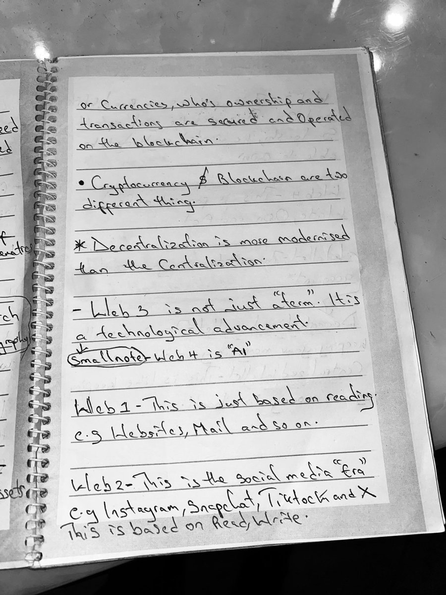Sam417133166849's tweet photo. Day 3 ☑️ 

A deep dive into the foundation of Web3 how the internet evolved from just reading (Web1) to social interaction (Web2) to true digital ownership (Web3) and now Al powered action (Web4).

#CryptoWithShola https://t.co/02pIcKcxEG