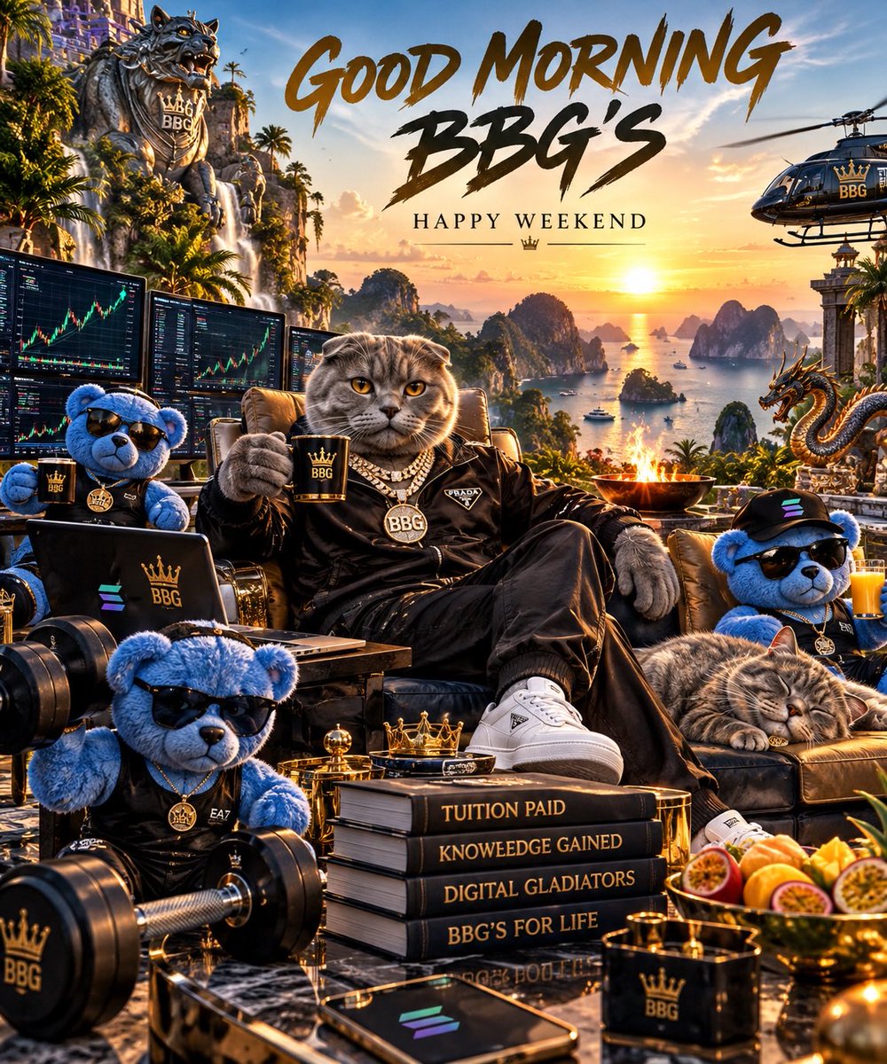 blueybear5150's tweet photo. GOOD MORNING BBG’S ☀️🐻🐱

HAPPY WEEKEND FAM! 🫡

Another week of volatility, opportunities, lessons & tuition paid. 📚

Now we recharge the batteries, feed the kitties, hit the gym, enjoy life… and keep one eye on those charts. 👀📈

Markets never stop teaching.
BBG’s never stop learning.
And we’re just getting started. 🔥

Enjoy your weekend, Digital Gladiators.

BBG’S FOR LIFE. 🐻⚔️