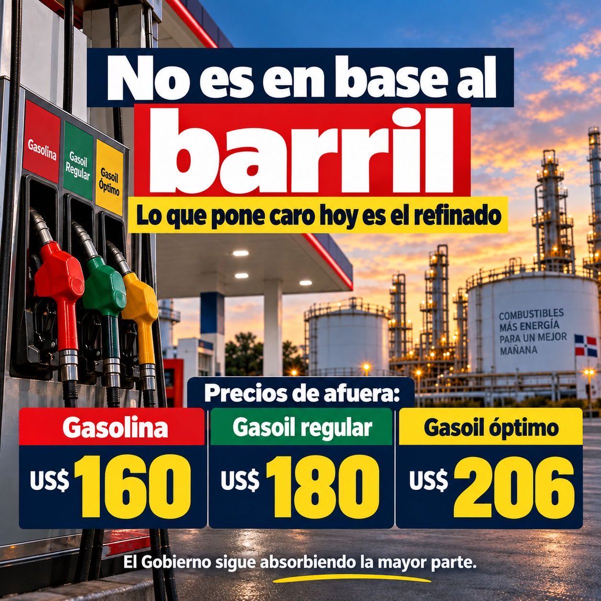 ktaverasd's tweet photo. Las guerras para los países que la reciben significa grandes perdidas humanas y materiales, para países como el nuestro que no producimos combustibles y otros productos, básicos para la economía, recibimos el impacto del aumento de estos productos y el encarecimiento de los demás. El gobierno dominicano @luisabinader hacen su mejor esfuerzo subsidiando para no impactar los bolsillos de la gente.