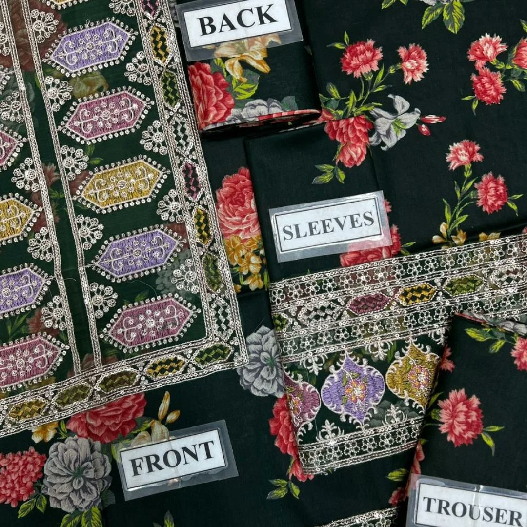 Juarez01904643's tweet photo. Alhumdulilah! Aneela’s most-demanded Code 02 Lawn Unstitched 3PC. Premium lawn shirt, chiffon 4-side appliqué dupatta, printed trouser, embroidered neck, cuffs, chaak patti and daman border. Fixed rate: 3800 https://t.co/bn9Vea5yMr